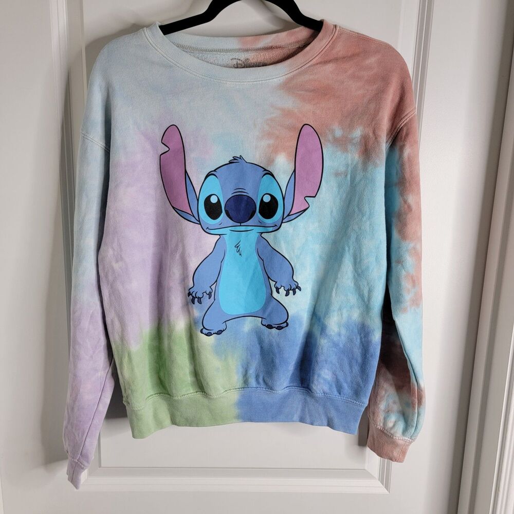 Walt Disney Lilo & Stitch Women's Medium Sweatshirt Multicolor Tie Dye LS